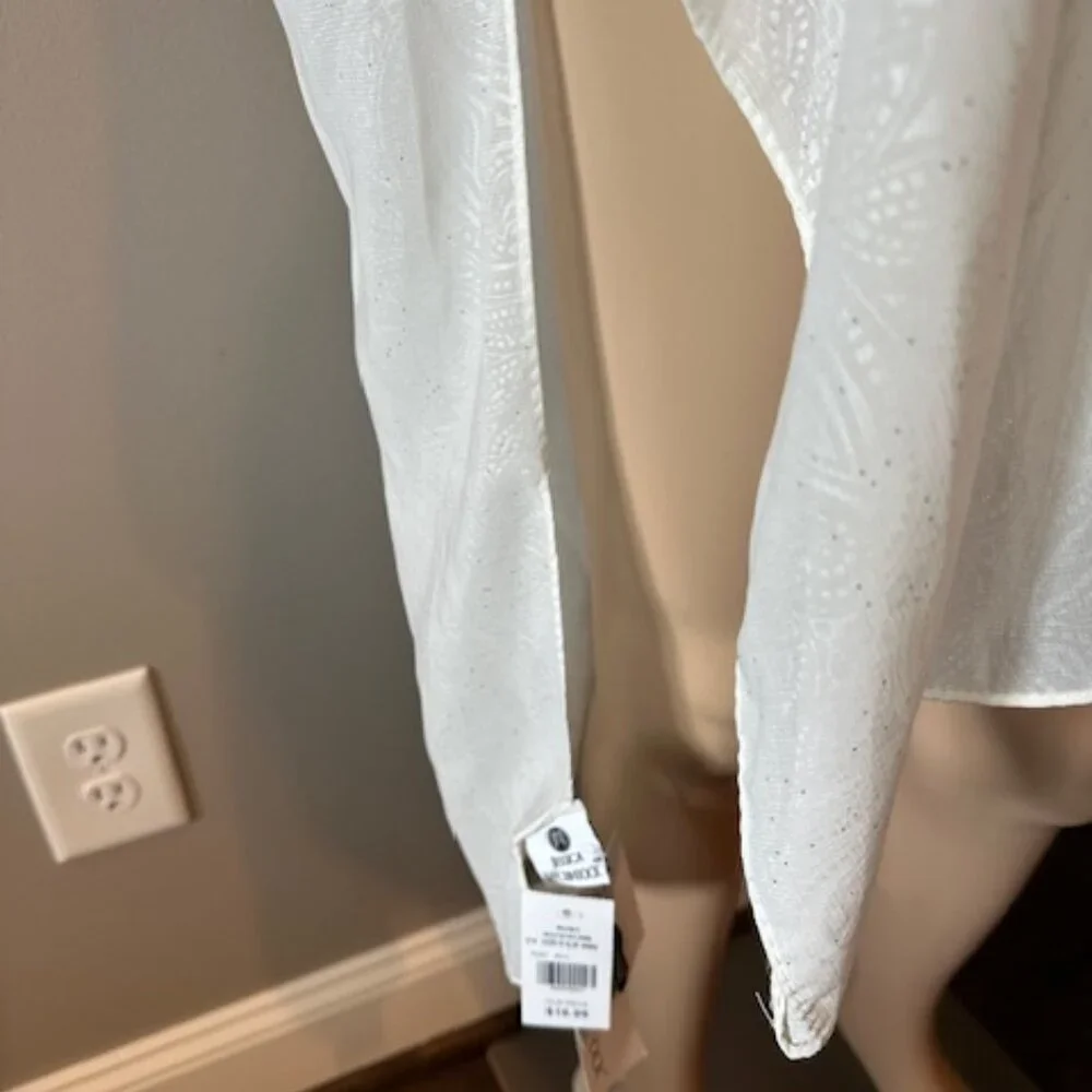 NWT JESSICA MCCLINTOCK SHEER SPARKLY IVORY COLOR KIMONO